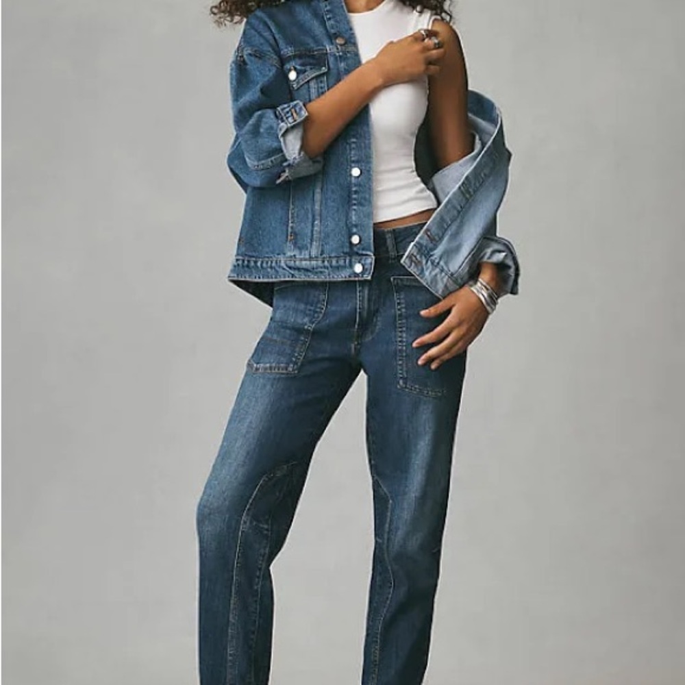 Pilcro Women's Blue Straight Leg Jeans